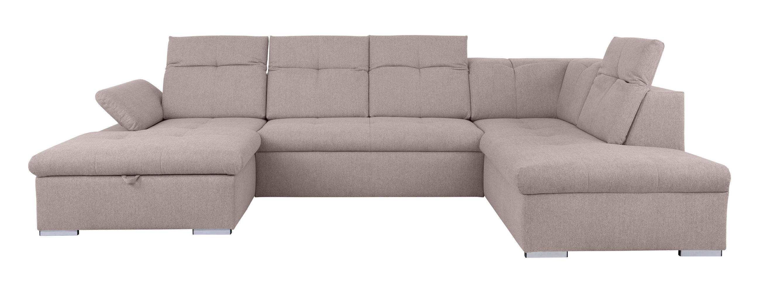 WOHNLANDSCHAFT Taupe  - Taupe/Grau, Design, Textil/Metall (173/328/215cm) - MID.YOU
