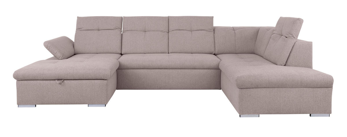 WOHNLANDSCHAFT Taupe  - Taupe/Grau, Design, Textil/Metall (173/328/215cm) - MID.YOU