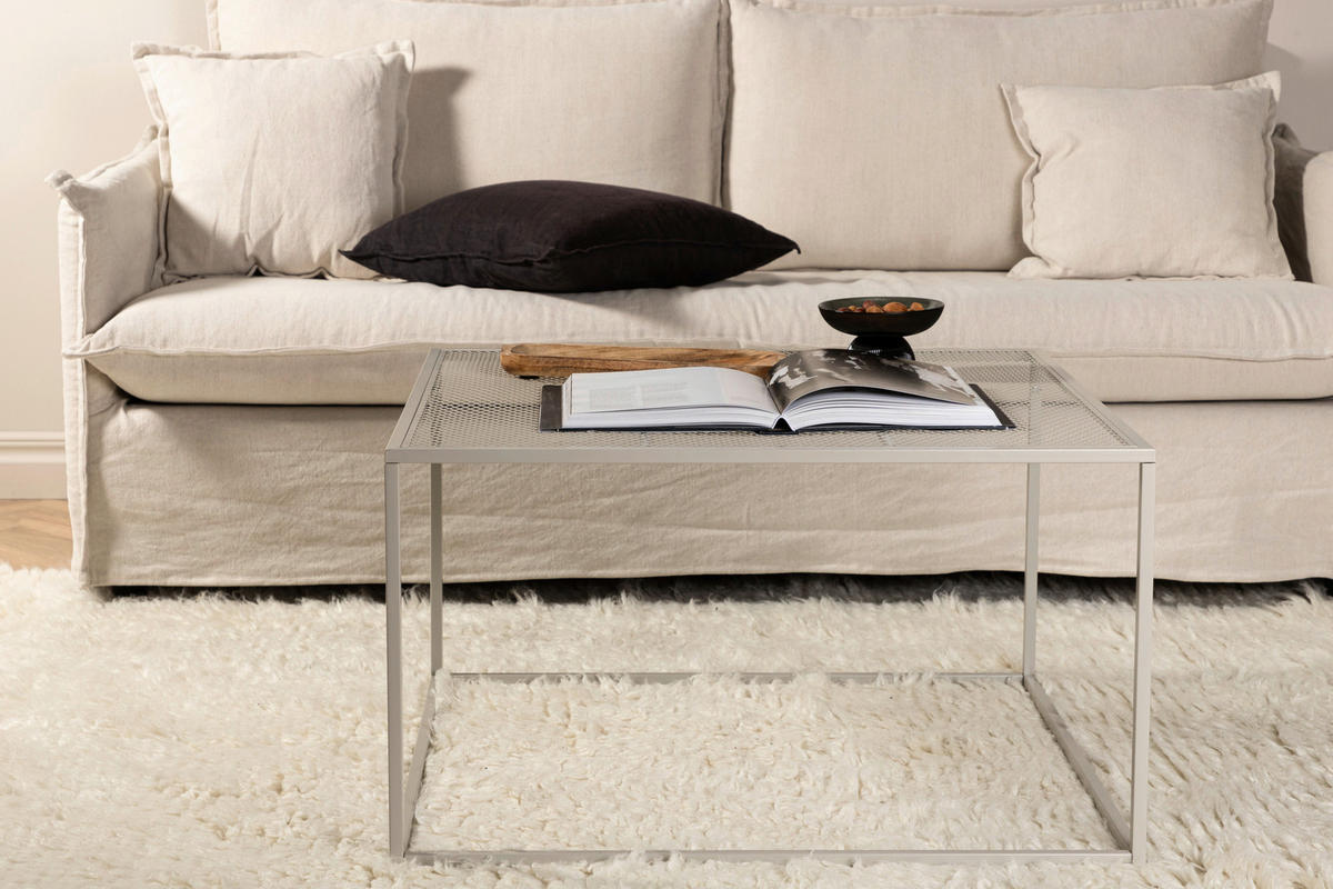 COUCHTISCH 80/80/45 cm quadratisch Beige  - Beige, Design, Metall (80/80/45cm) - Livetastic