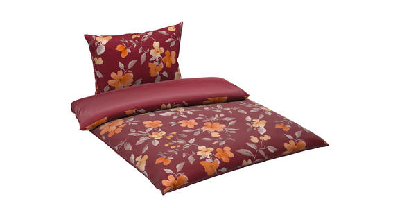 WENDEBETTWÄSCHE Mavie Satin 140/200 cm  - Rot, KONVENTIONELL, Textil (140/200cm) - Novel