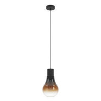HÄNGELEUCHTE 20/110 cm   - Schwarz/Braun, KONVENTIONELL, Glas/Metall (20/110cm) - Eglo