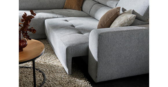 ECKSOFA  in Struktur Hellgrau  205/284 cm  - Hellgrau/Schwarz, Design, Kunststoff/Textil (205/284cm) - Xora