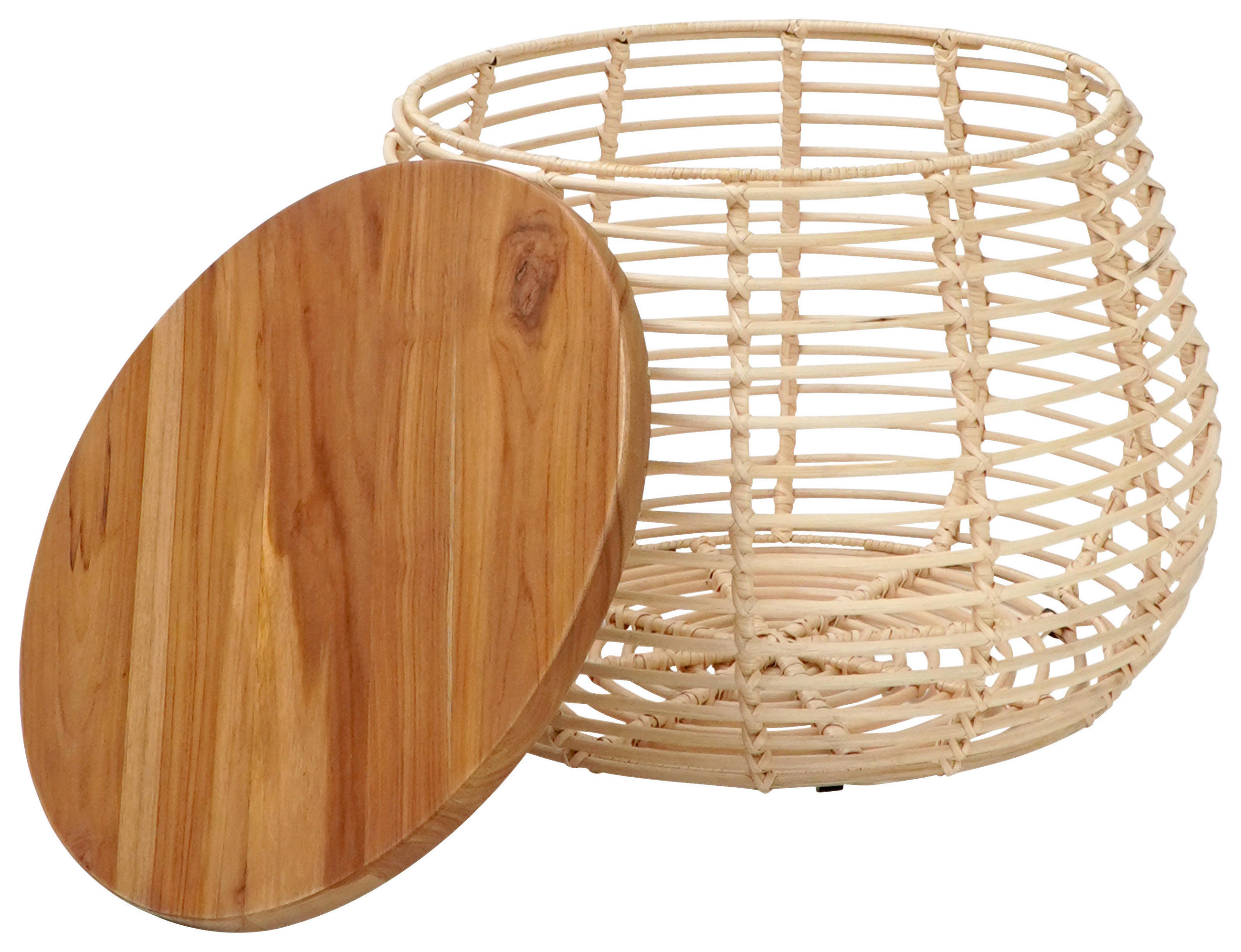 SITZGARNITUR in Naturfarben  - Weiss/Schwarz, Natur, Naturmaterialien/Holz - Livetastic