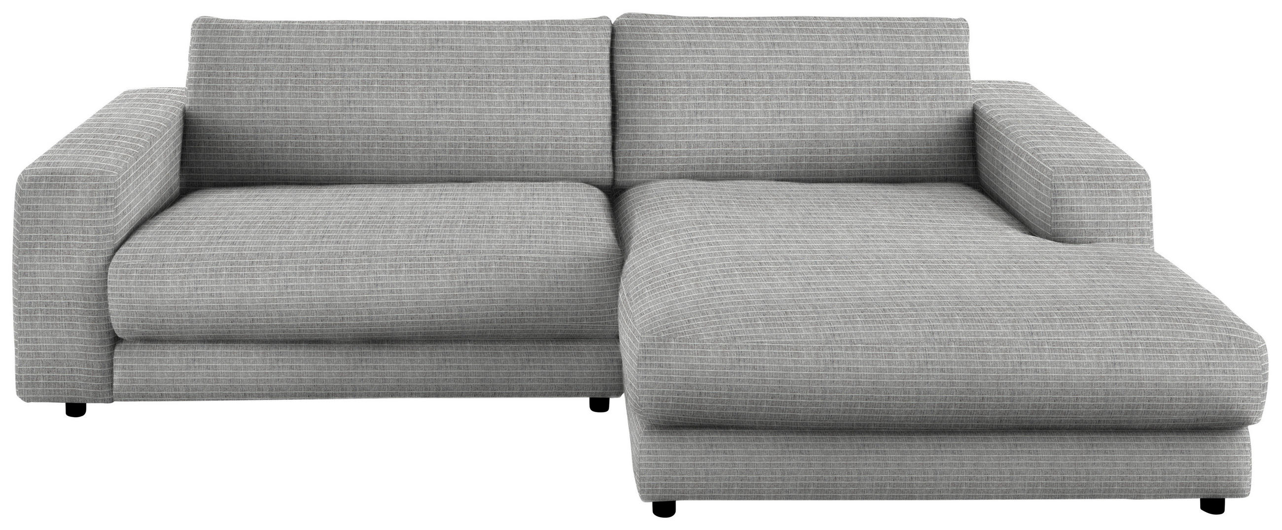 ECKSOFA in Chenille Grau  - Schwarz/Grau, Design, Kunststoff/Textil (270/190cm) - Lomoco