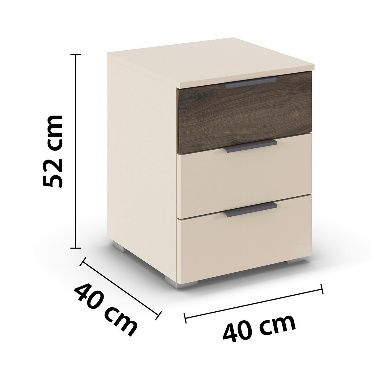 NACHTSCHRANK 40/52/40 cm  - Champagner, Trend, Holzwerkstoff (40/52/40cm)