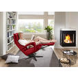 RELAXSESSEL in Leder Rot  - Rot/Schwarz, Design, Leder/Metall (75/106/88cm) - Dieter Knoll