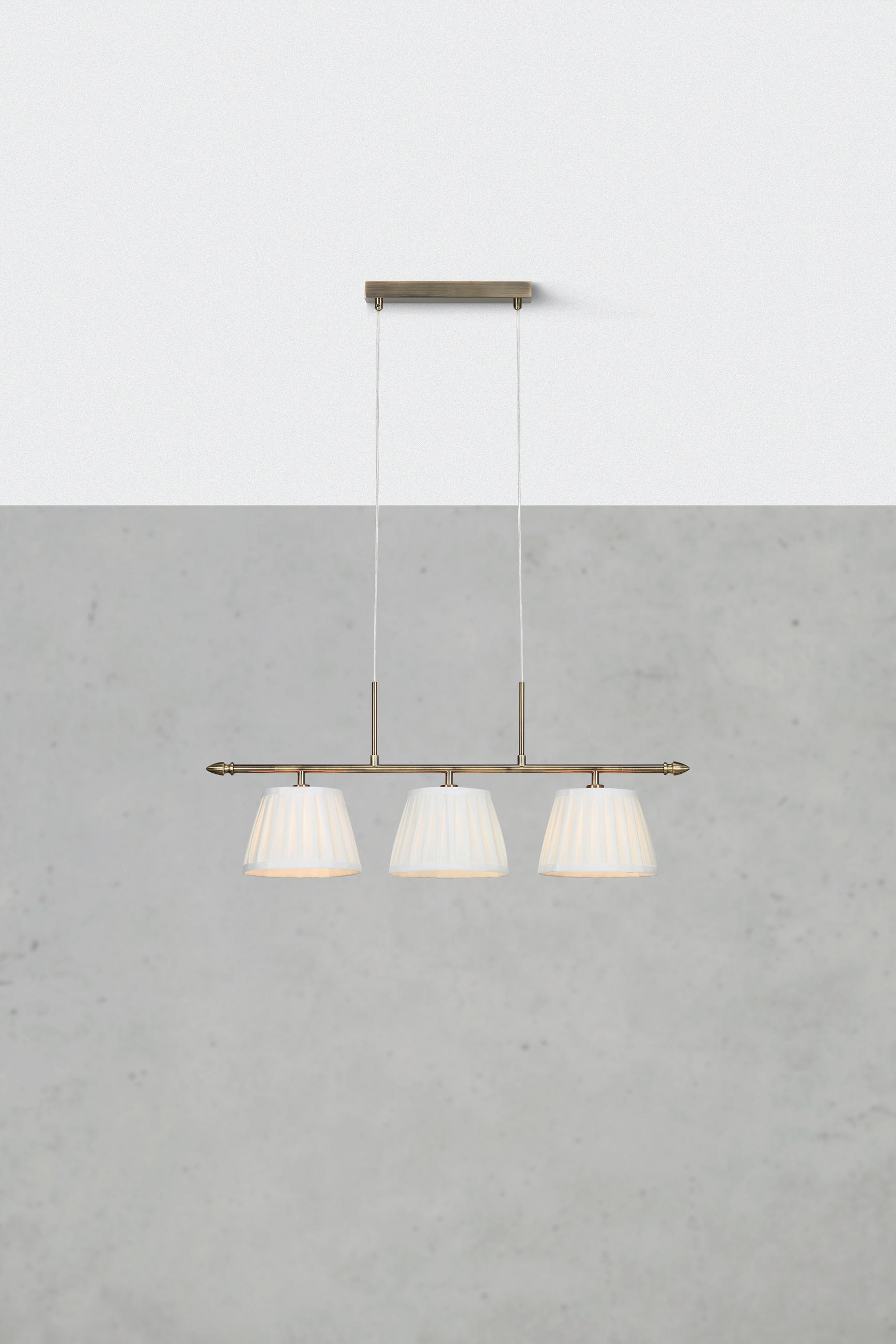 PENDELLEUCHTE 20/33/82,5 cm  - Messingfarben/Weiß, Design, Textil/Metall (20/33/82,5cm) - Markslöjd