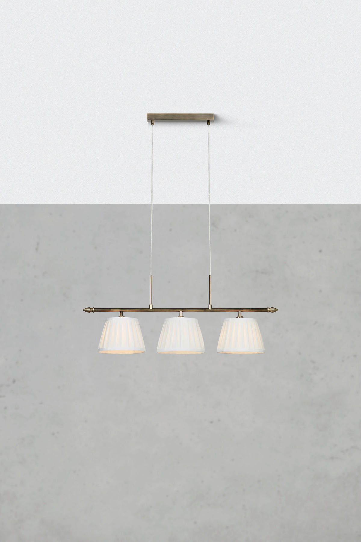 PENDELLEUCHTE OXFORD 20/33/82,5 cm   - Messingfarben/Weiß, Design, Textil/Metall (20/33/82,5cm) - Markslöjd