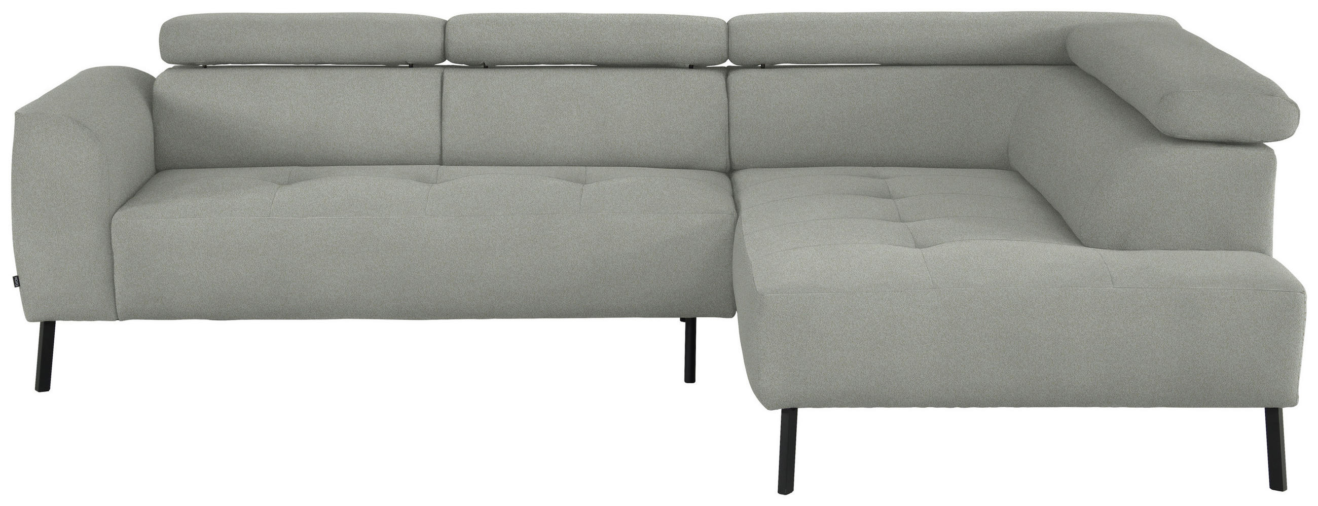 ECKSOFA in Chenille Alabasterfarben  280/205 cm  - Alabasterfarben/Schwarz, Design, Textil/Metall (280/205cm) - Xora