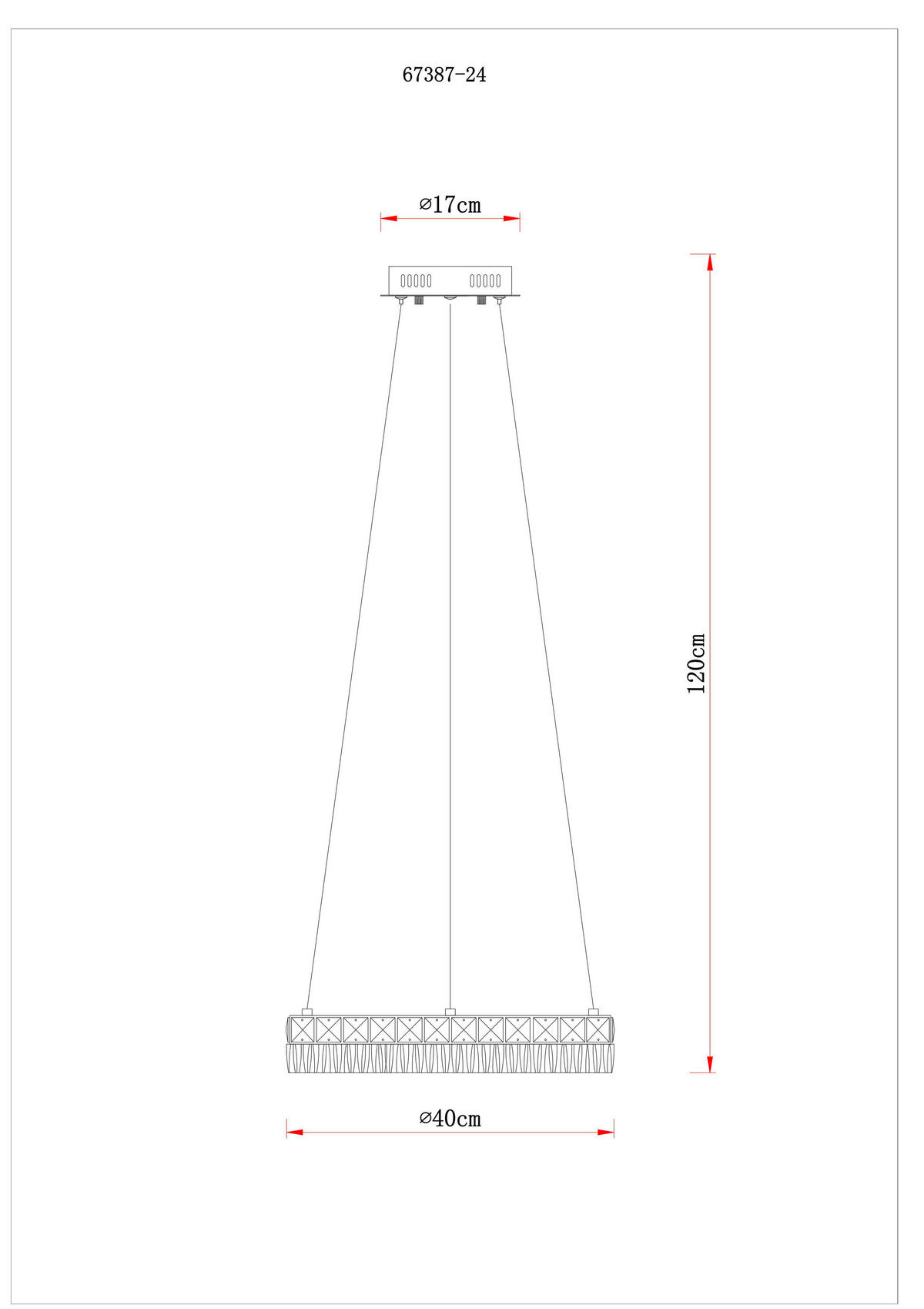 LED-HÄNGELEUCHTE 40/120 cm  - Klar/Chromfarben, KONVENTIONELL, Glas/Kunststoff (40/120cm) - Globo