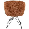 ARMLEHNSTUHL  in Eisen Teddystoff Echtleder pigmentiert  - Cognac/Schwarz, Design, Leder/Textil (59,5/83,5/63,5cm) - Belluti