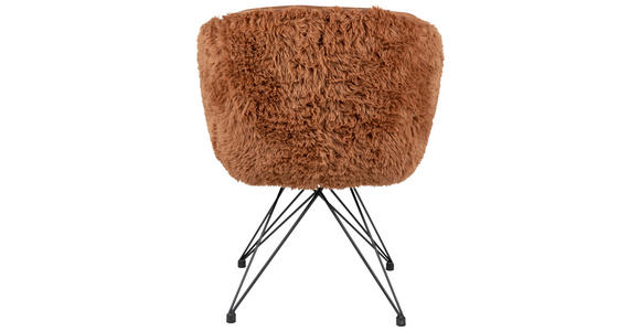 ARMLEHNSTUHL  in Eisen Teddystoff Echtleder pigmentiert  - Cognac/Schwarz, Design, Leder/Textil (59,5/83,5/63,5cm) - Belluti