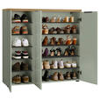 SCHUHSCHRANK 120/115/34 cm  - Eichefarben/Schwarz, Design, Holzwerkstoff/Kunststoff (120/115/34cm) - Xora