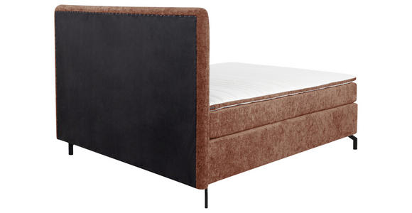 BOXSPRINGBETT 180/200 cm,  in Rotbraun, Topper, H3 + H3 = fest  - Rotbraun/Schwarz, Design, Textil/Metall (180/200cm) - Esposa