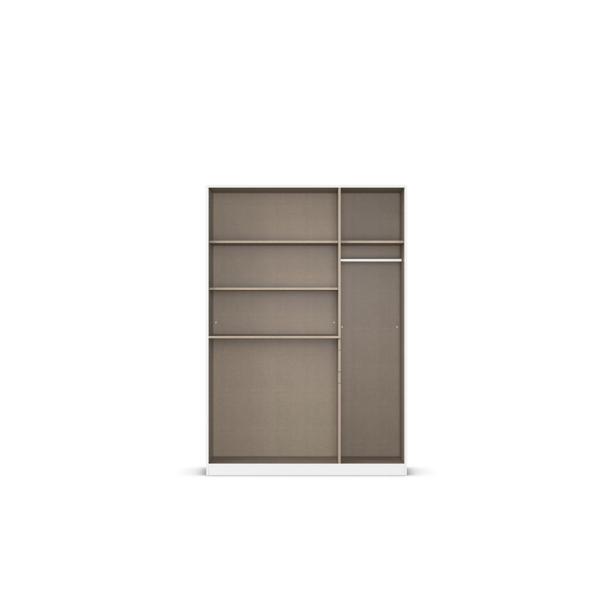 KLEIDERSCHRANK 136/197/54 cm 5-türig Weiß  - Weiß, Design, Glas/Holzwerkstoff (136/197/54cm) - Rauch Möbel
