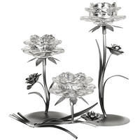 TEELICHTHALTER - Klar/Silberfarben, Basics, Glas/Metall (10,5cm) - Ambia Home