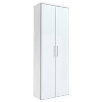 GARDEROBENSCHRANK 61/170/31 cm  - Chromfarben/Weiß, Design, Glas/Holzwerkstoff (61/170/31cm)