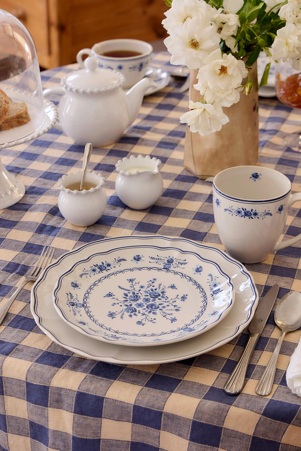 KOMBISERVICE Blau, Weiß VILA 12-teilig 4 Personen  - Blau/Weiß, Basics, Keramik - Costa Nova