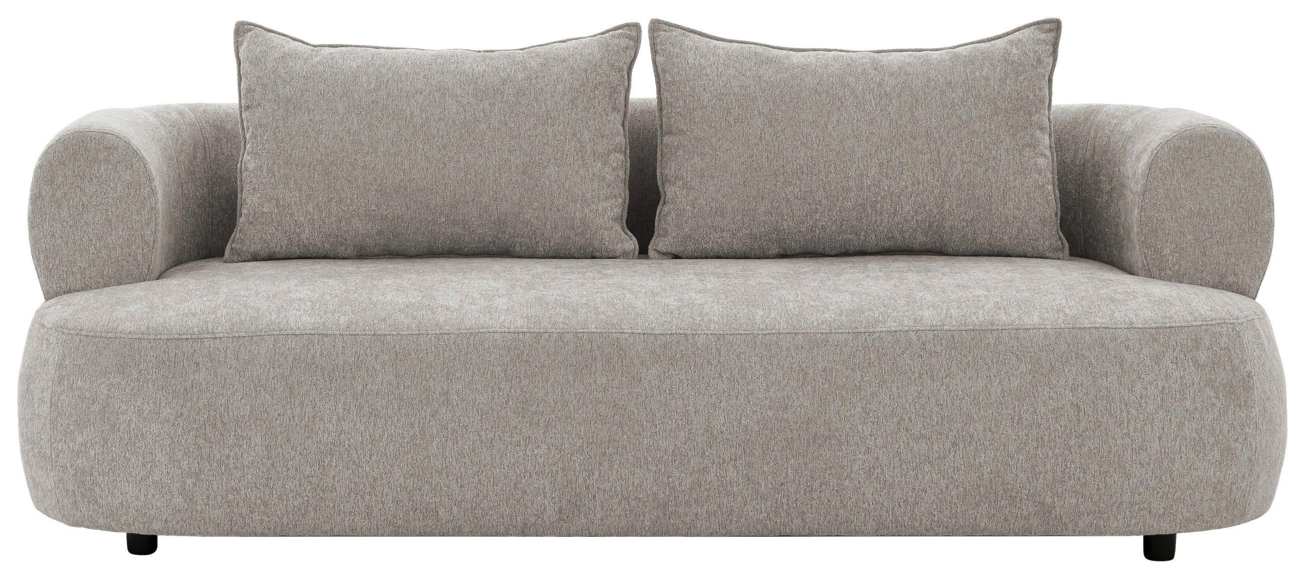 3-SITZER-SOFA Chenille Hellgrau  - Hellgrau/Schwarz, Design, Kunststoff/Textil (200/76/96cm) - Livetastic
