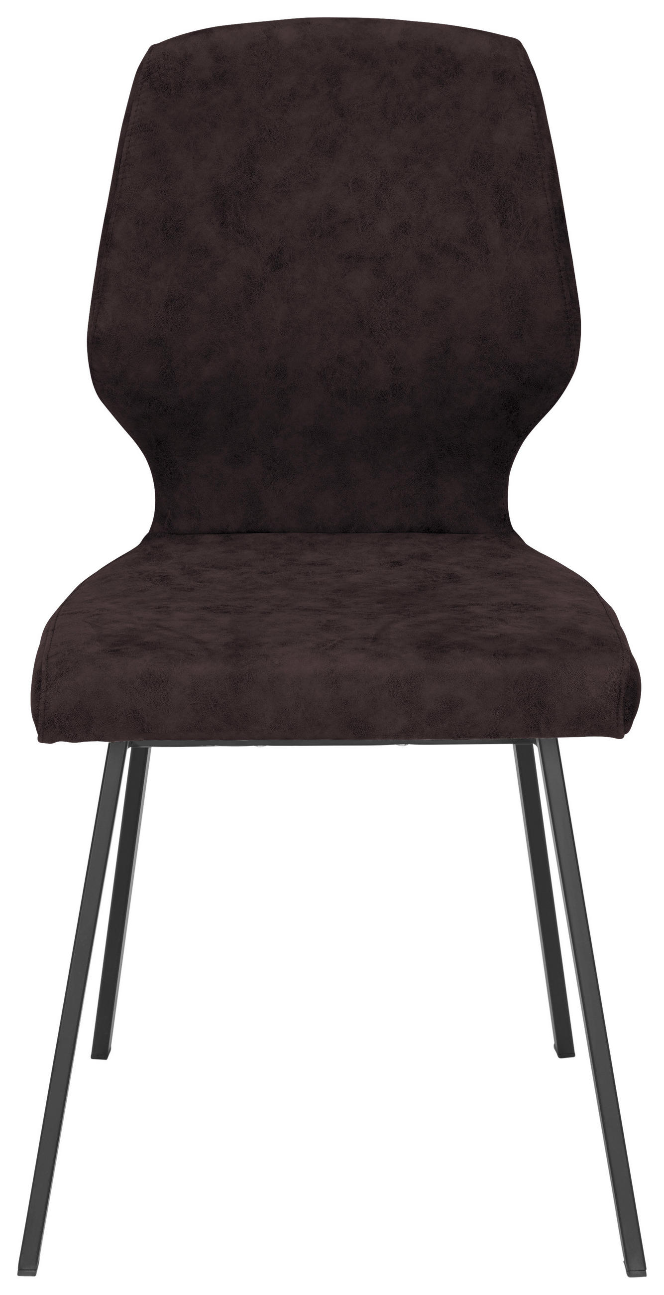 STUHL  in Eisen Mikrofaser  - Dunkelbraun/Schwarz, Modern, Textil/Metall (46/91/61cm) - Venda