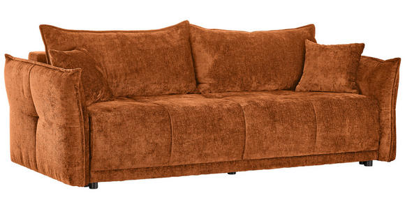 BOXSPRINGSOFA in Chenille Rostfarben  - Rostfarben/Schwarz, MODERN, Kunststoff/Textil (235/95/108cm) - Hom`in