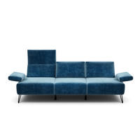 3-SITZER-SOFA Samt Blau  - Blau/Schwarz, Design, Textil/Metall (234-264/85/86-94cm) - SENSOO