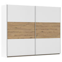 SCHWEBETÜRENSCHRANK 261/210/59 cm 2-türig Weiß, Eiche Artisan  - Alufarben/Weiß, KONVENTIONELL, Holzwerkstoff/Metall (261/210/59cm)