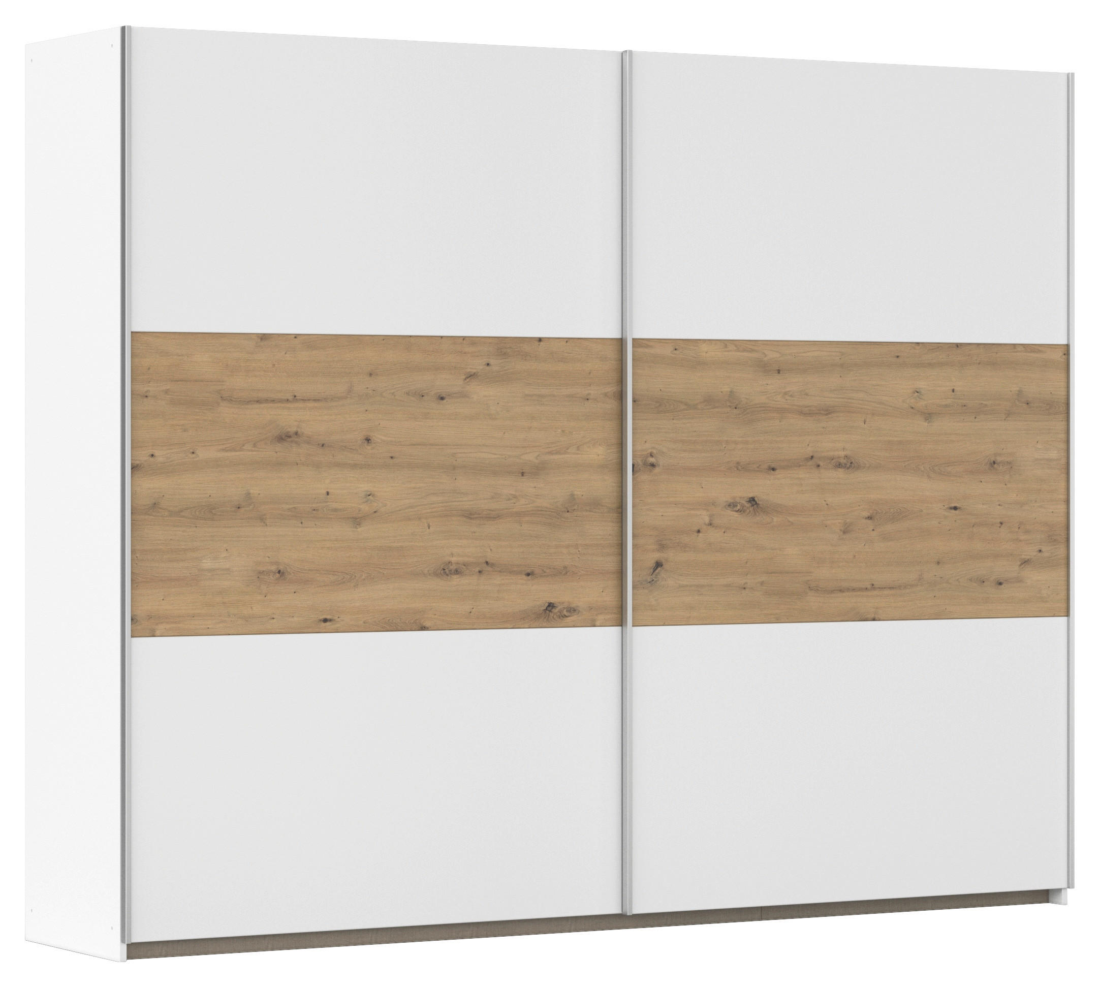 XXXLutz Schwebetürenschrank Weiß, Eiche Artisan 261x210x59 cm