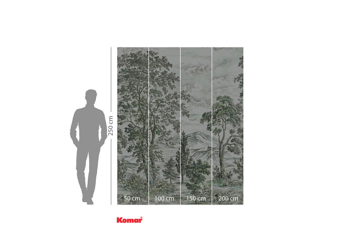 VLIESTAPETE - Weiß/Grün, Basics (200/250cm) - Komar