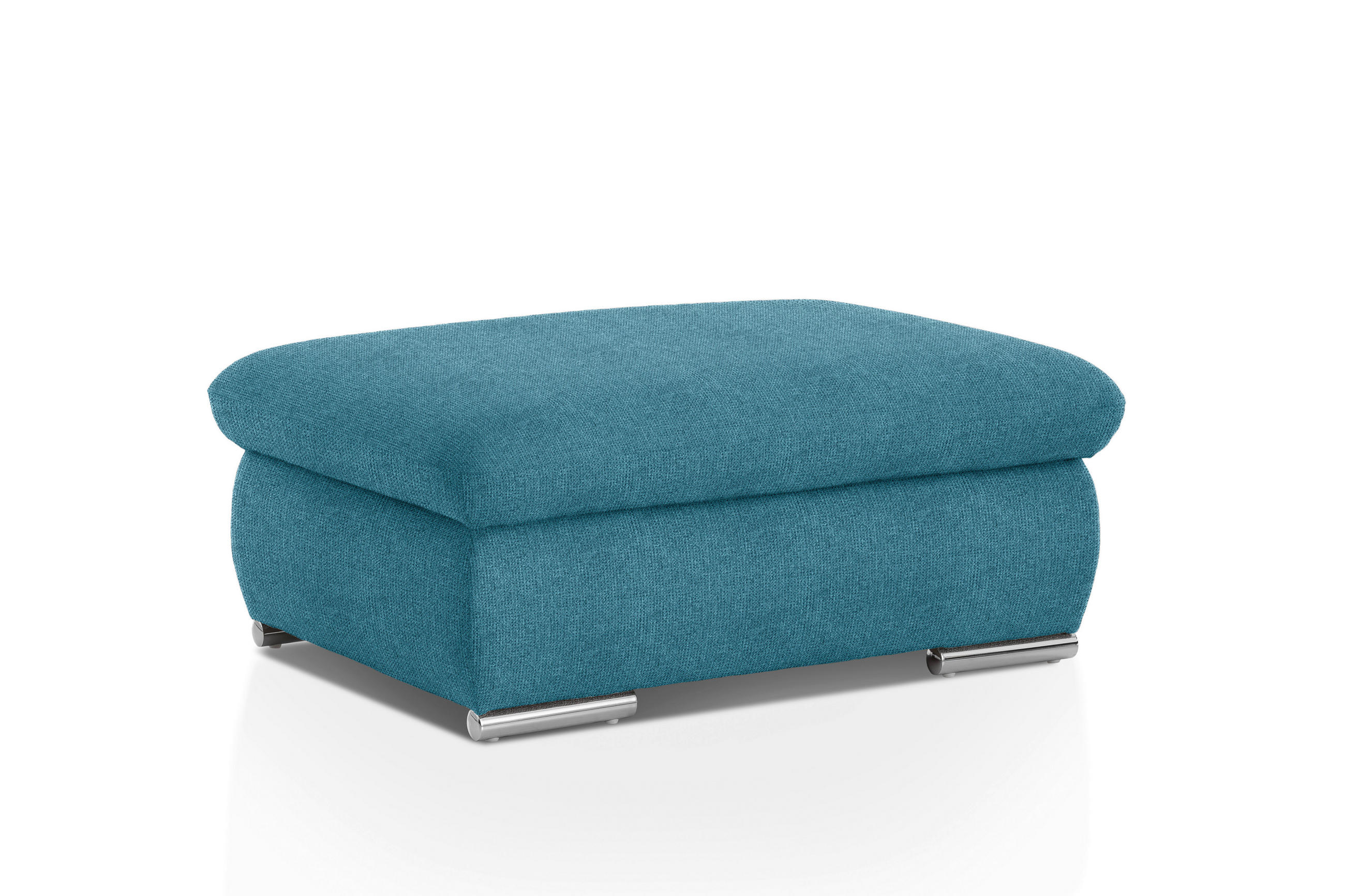 HOCKER Textil Blau  - Chromfarben/Blau, Design, Textil/Metall (101/45/74cm) - Livetastic
