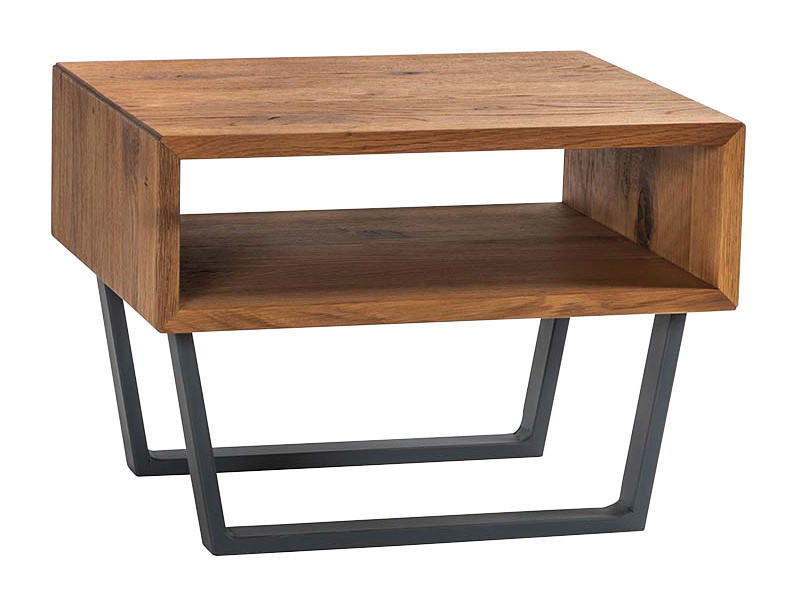 NACHTSCHRANK 50/41/36 cm Wildeiche massiv  - Wildeiche/Anthrazit, Natur, Holz/Metall (50/41/36cm) - Hasena