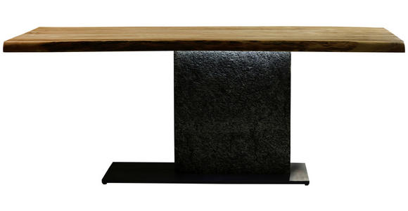 ESSTISCH in Holz, Metall, Stein 200/100/76 cm  - Schieferfarben/Schwarz, Design, Holz/Stein (200/100/76cm) - Landscape