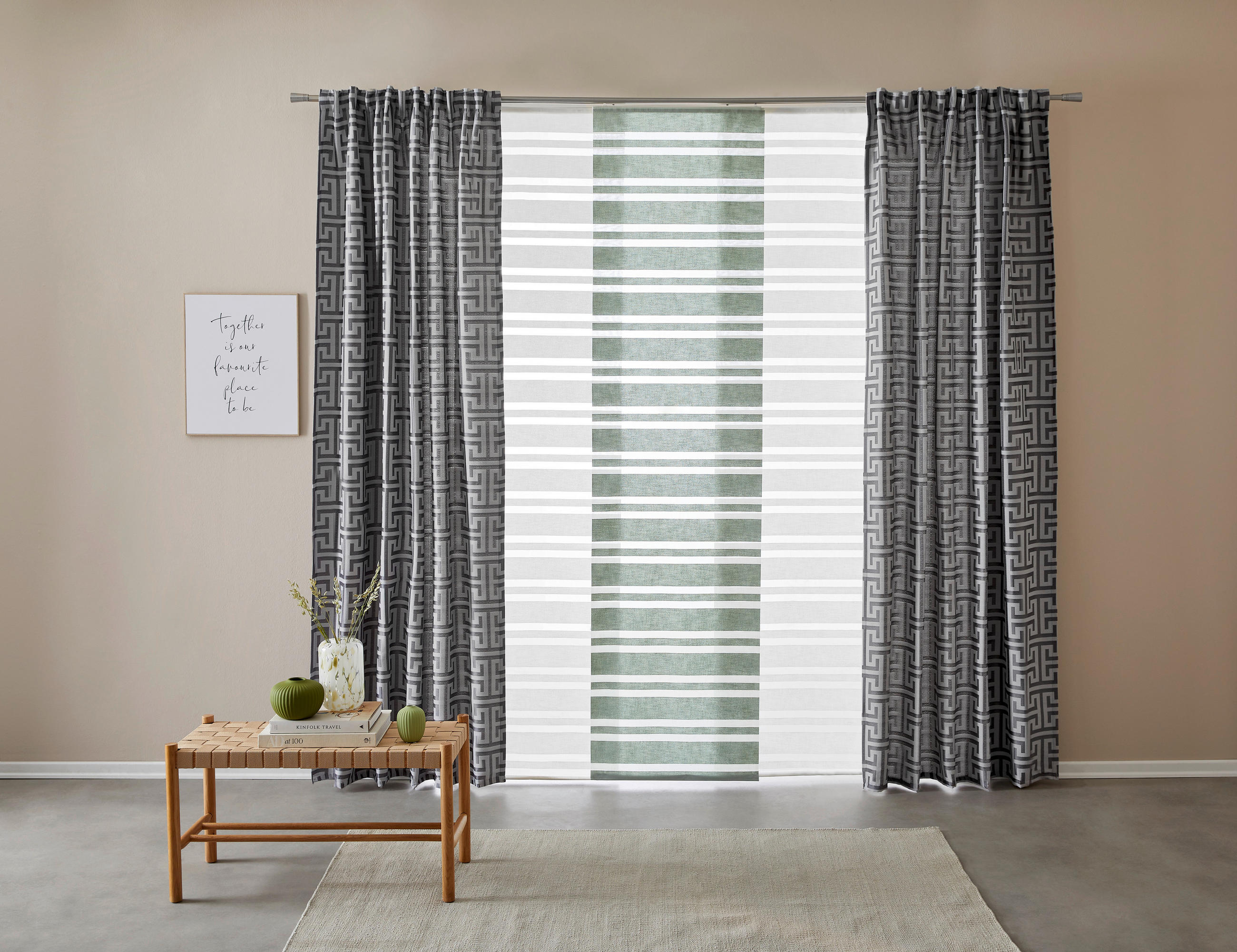 FLÄCHENVORHANG   halbtransparent  60/245 cm   - Weiß, Design, Textil (60/245cm) - Novel
