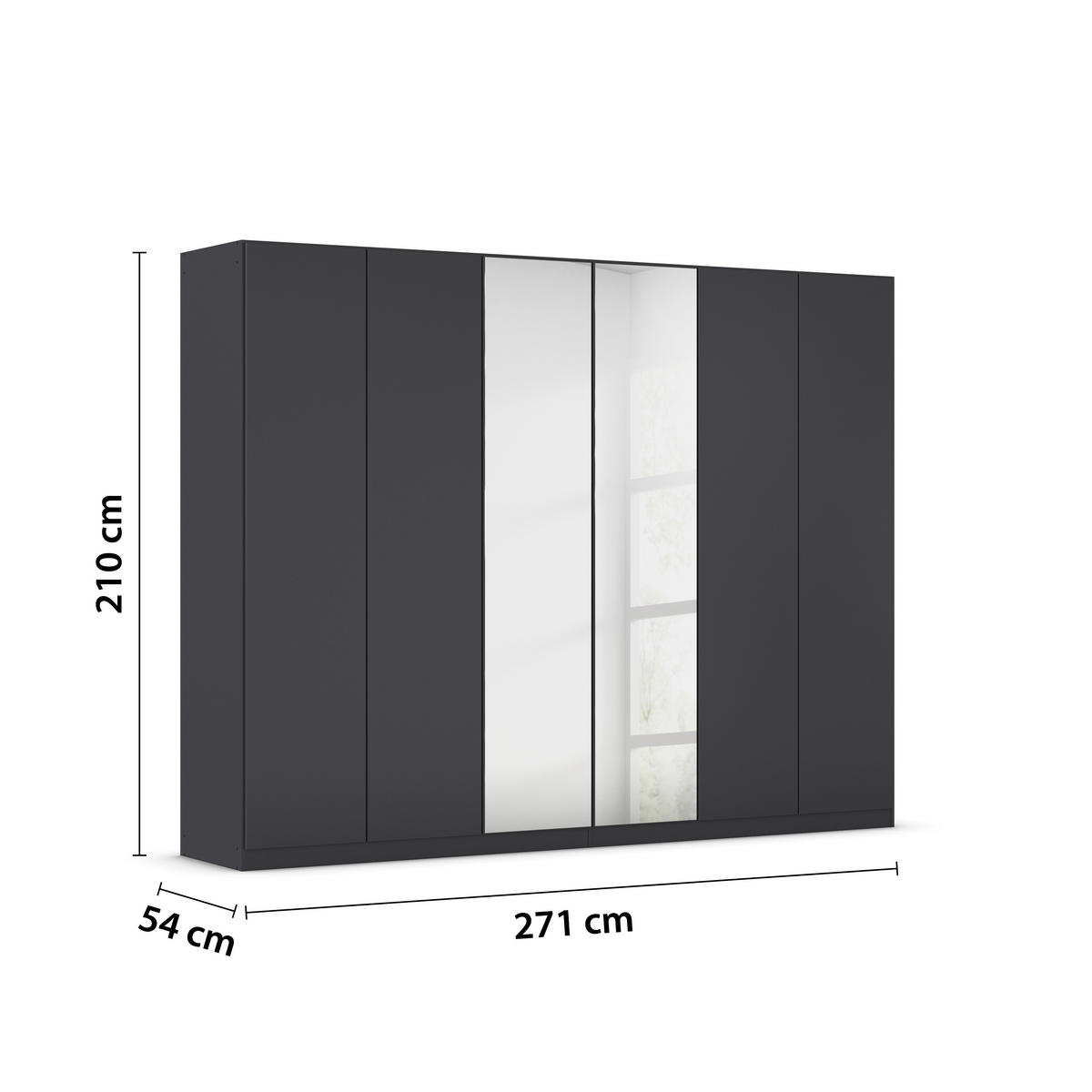 FALTTÜRENSCHRANK in Dunkelgrau  - Dunkelgrau, Holzwerkstoff (271/210/54cm) - Boxxx
