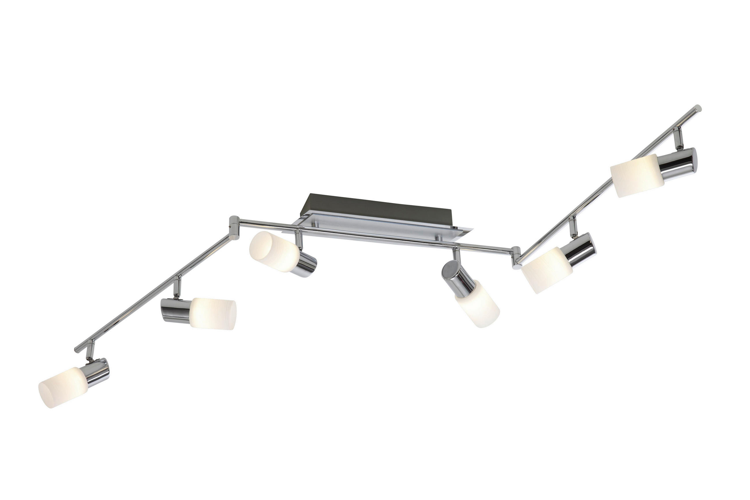 STRAHLER 150/8/5 cm   - Chromfarben/Weiß, KONVENTIONELL, Glas/Metall (150/8/5cm) - Novel
