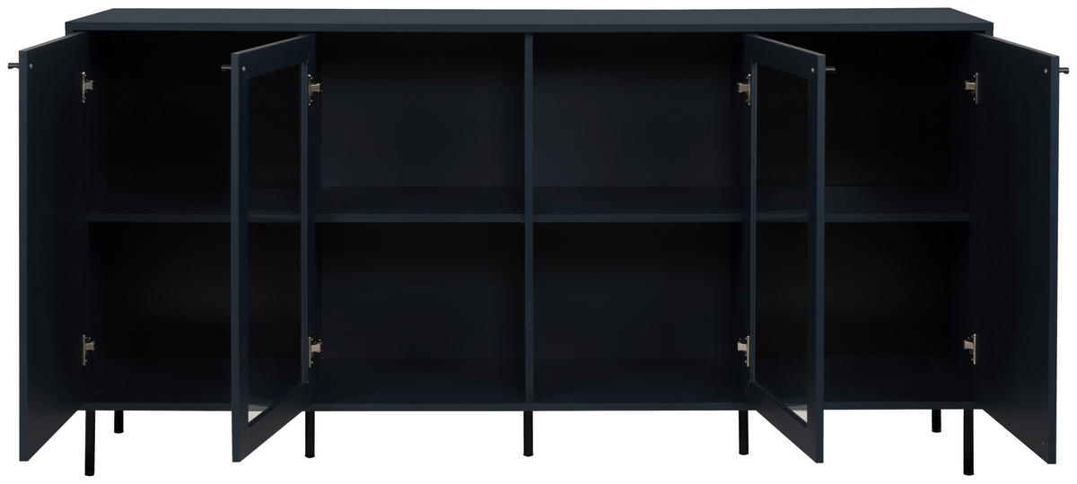 SIDEBOARD  in 180/90/40 cm  - Blau/Schwarz, Design, Glas/Holzwerkstoff (180/90/40cm) - MID.YOU