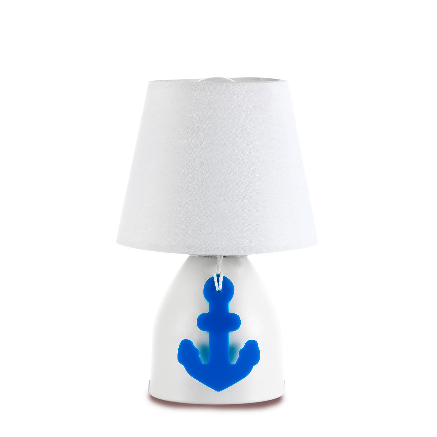 KINDERTISCHLEUCHTE  - Blau/Weiß, Design, Textil/Metall (13/19cm)