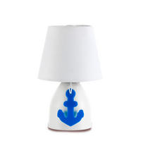 KINDERTISCHLEUCHTE  - Blau/Weiß, Design, Textil/Metall (13/19cm)
