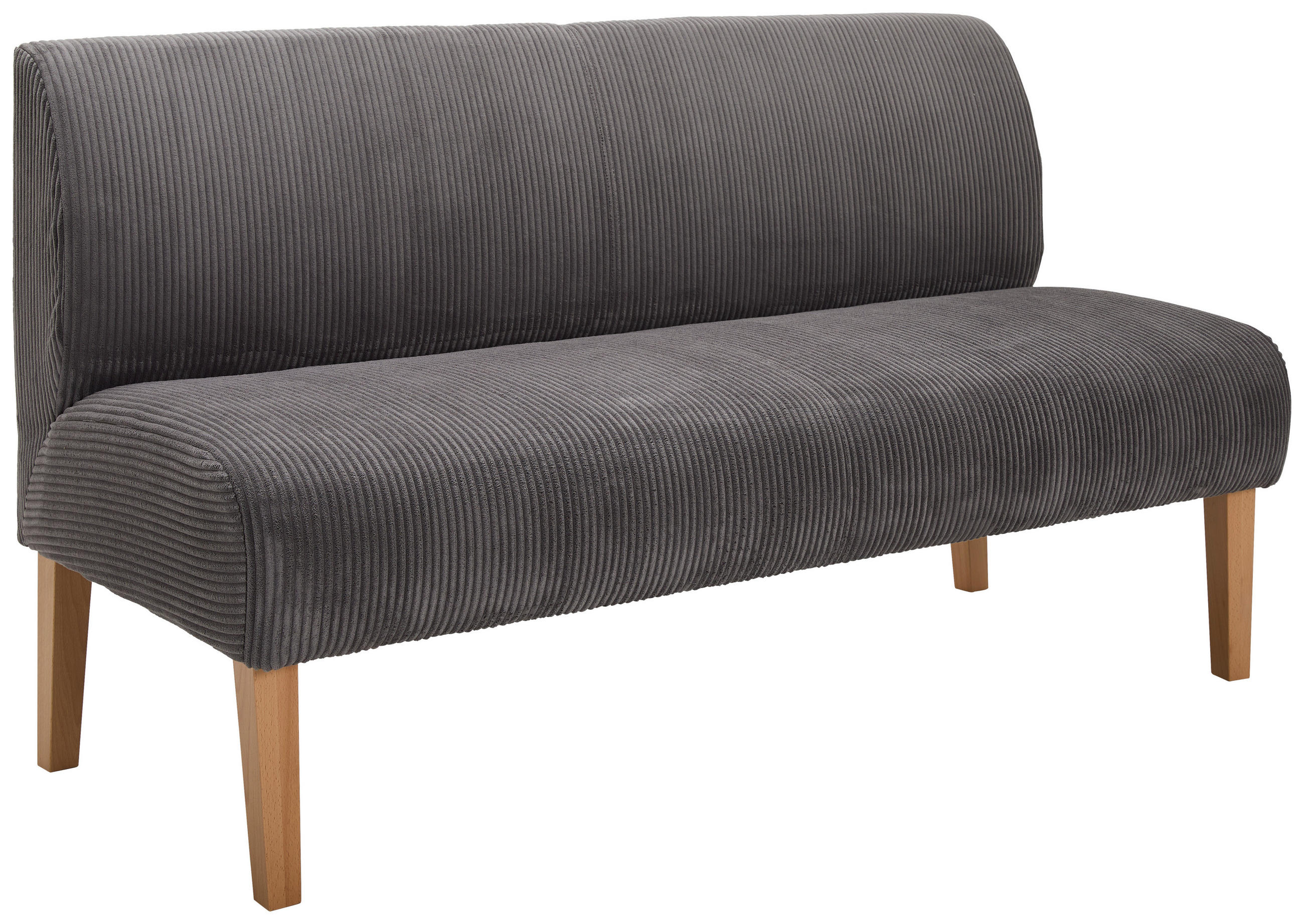 SITZBANK 163/88/75 cm  in Anthrazit  - Anthrazit/Buchefarben, KONVENTIONELL, Holz/Textil (163/88/75cm) - home24