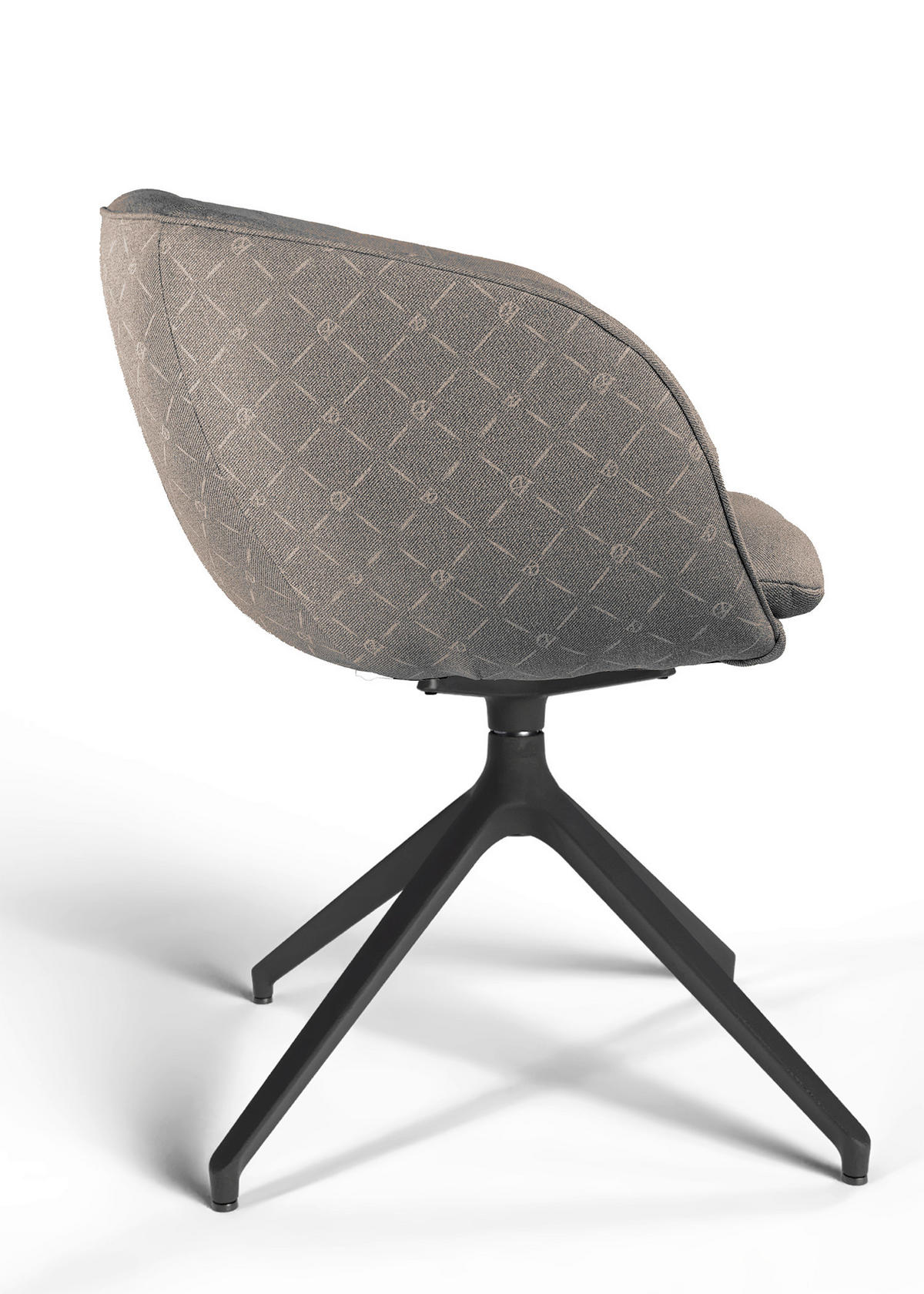ARMLEHNSTUHL  Beinauswahl, Sitzfläche 360° drehbar, Stoff-/Lederauswahl Jacquard  Graubraun  - Graubraun/Schwarz, Design, Textil/Metall (62/81/63cm) - Dieter Knoll