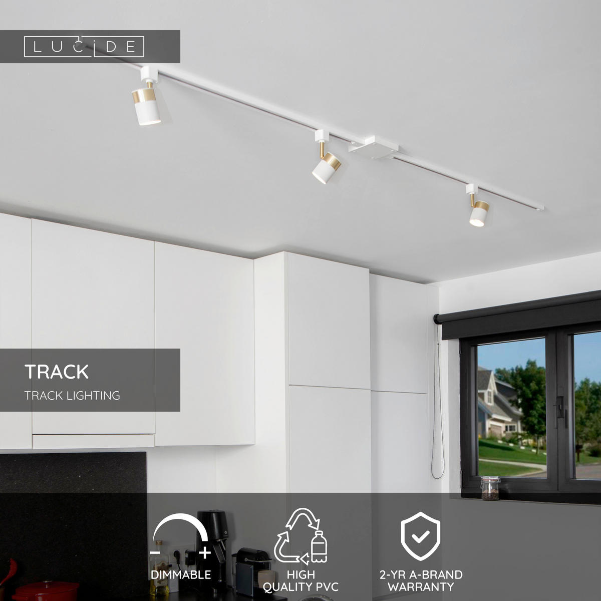 SCHIENENSYSTEM Track 17.7/3.5/1.8 cm  - Weiß, Basics, Kunststoff (17.7/3.5/1.8cm) - Lucide
