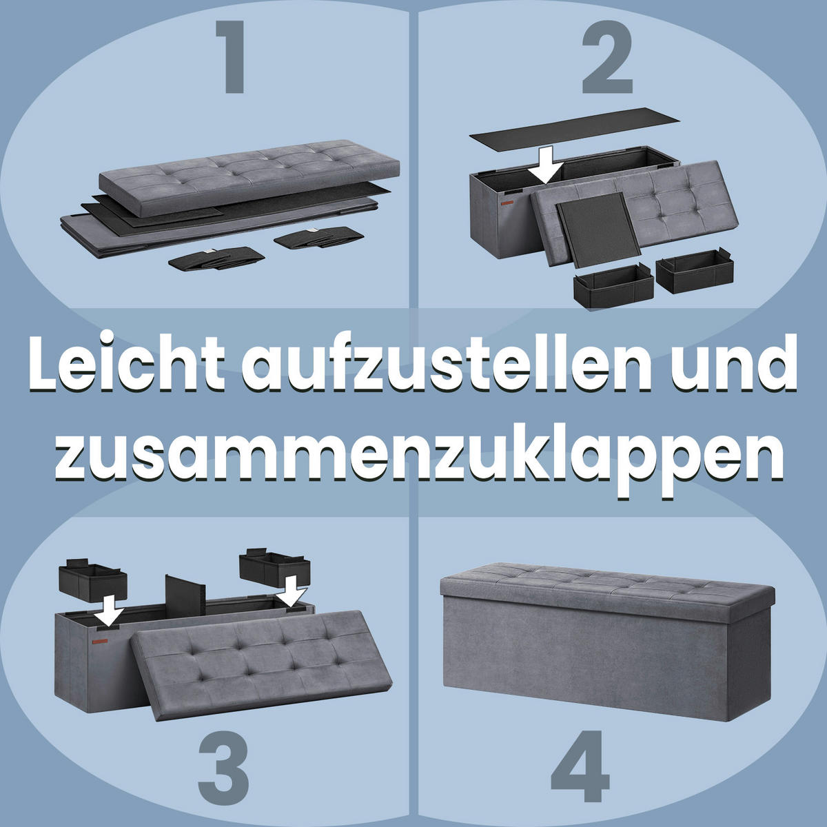 SITZBOX  - Grau, Trend, Textil (110/38/38cm) - Boxxx