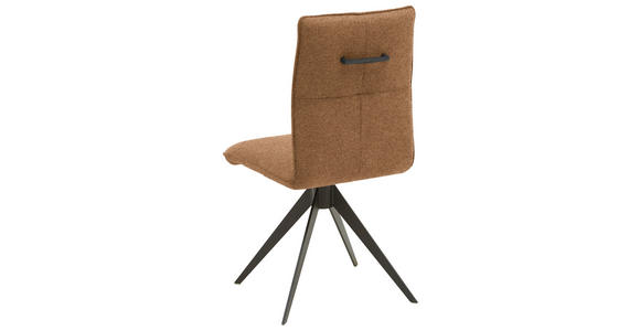 STUHL , Lederauswahl, Stoffauswahl, Typenauswahl, Gestellauswahl , Flachgewebe  - Cognac/Schwarz, Design, Textil/Metall (46/91/62cm) - Dieter Knoll