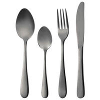 SADA PRÍBOROV ušľachtilá oceľ, 24-dielne - čierna, Basics, kov