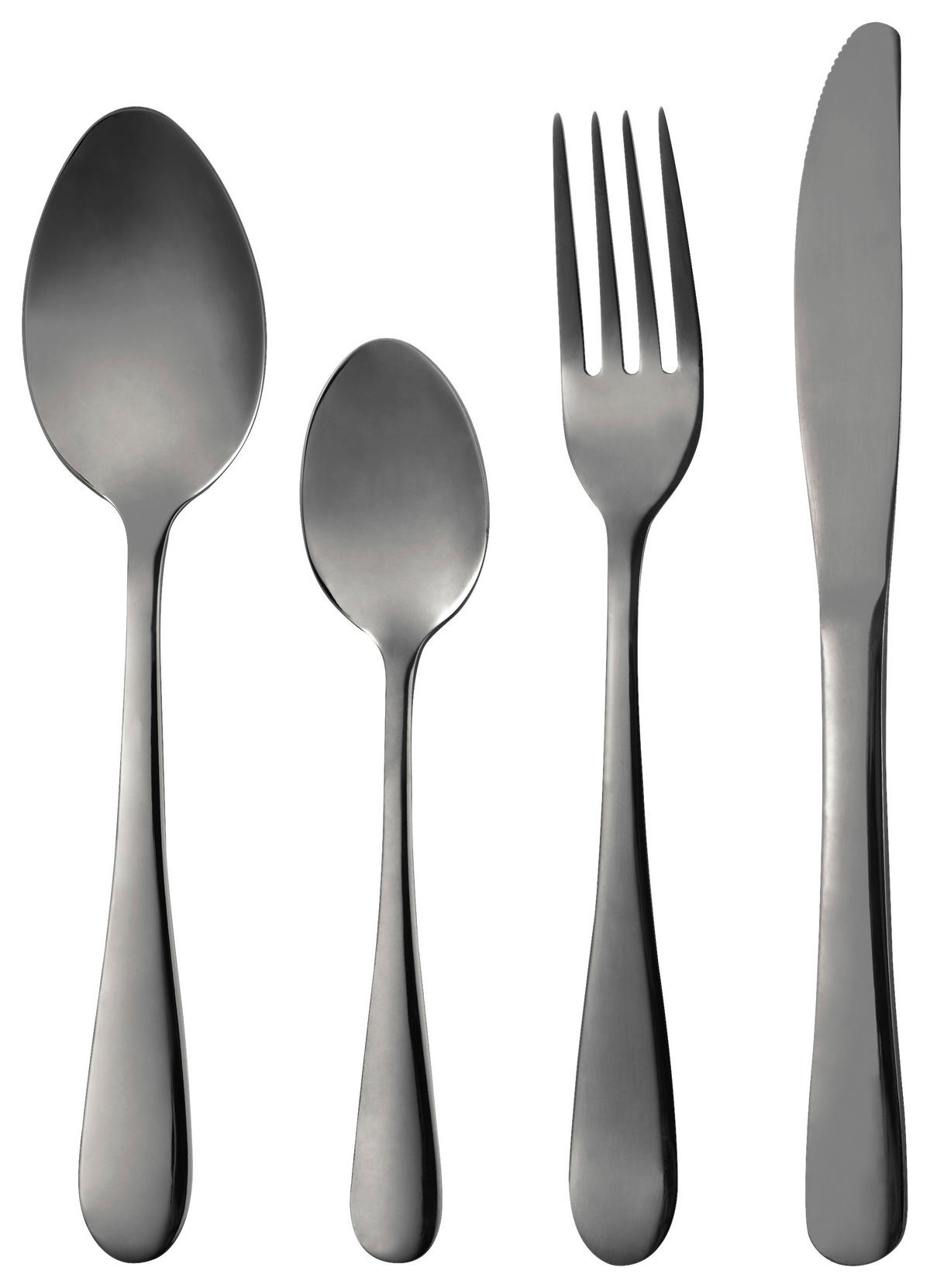 SADA PRÍBOROV ušľachtilá oceľ, 24-dielne - čierna, Basics, kov