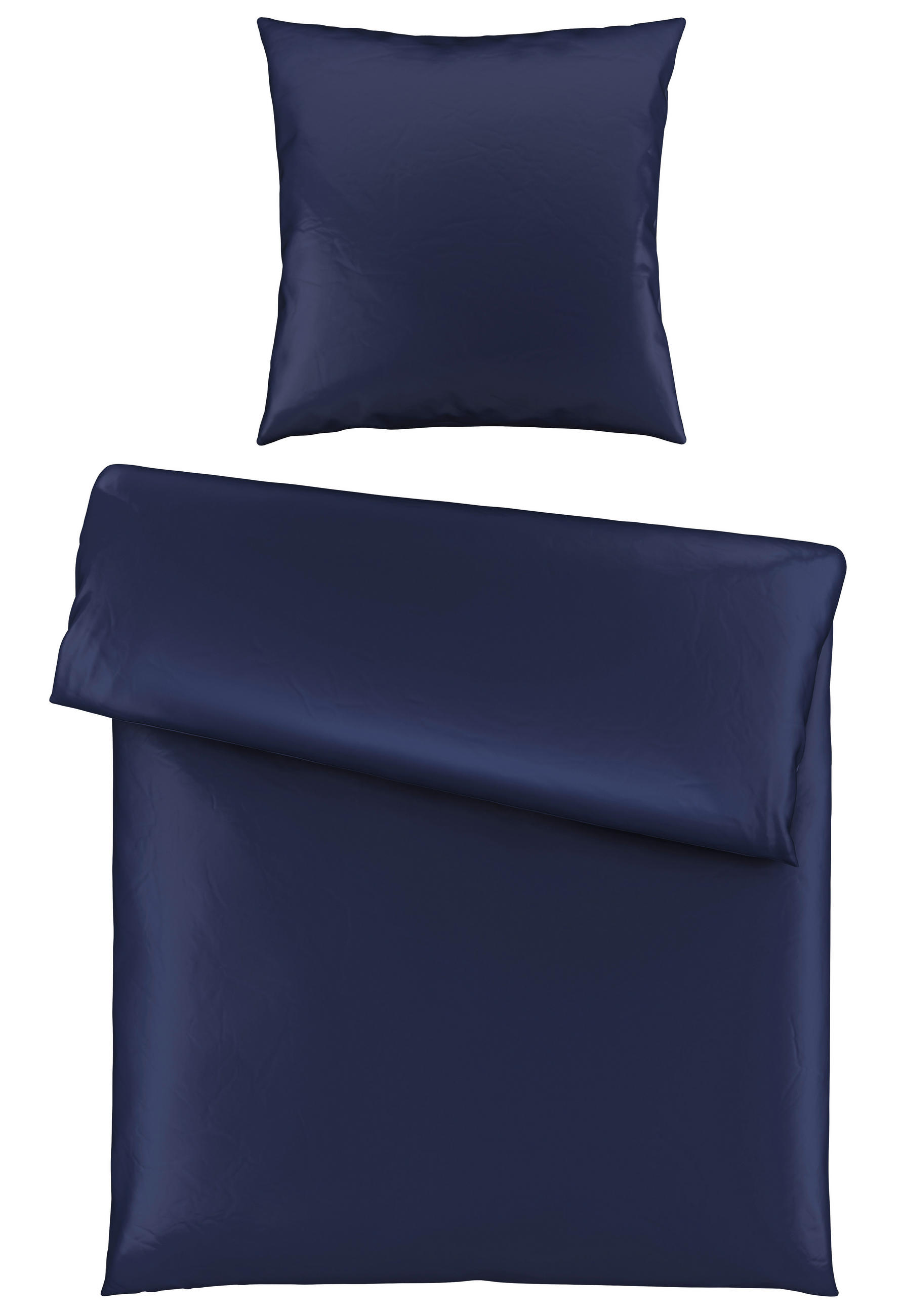 BETTWÄSCHE 2-teilig NIGIRI Satin 135/200 cm  - Dunkelblau, Basics, Textil (135/200cm) - Bio:Vio
