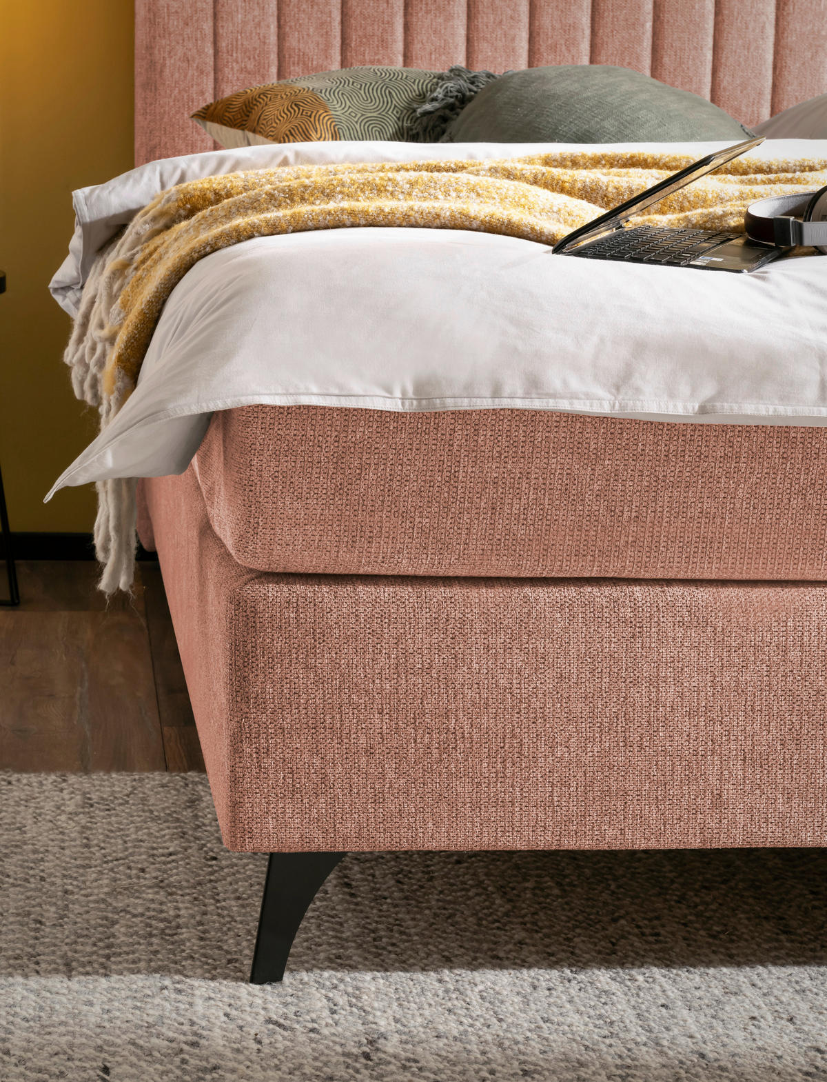 BOXSPRINGBETT 180/200 cm  in Rostfarben  - Rostfarben/Schwarz, Basics, Textil/Metall (180/200cm) - Boxxx