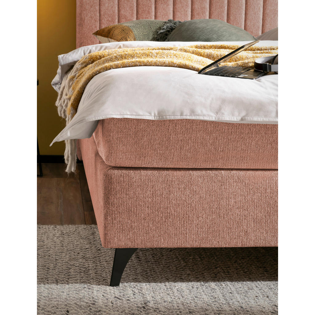 Thumbnail - Boxxx Boxspringbett, Rost, Textil, H4, Höhe ca. 17 cm, 140x200 cm, Stoffauswahl, Topper durchgehend, Matratze in verschi...