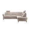 ECKSOFA Beige Mikrofaser  - Beige/Schwarz, MODERN, Holz/Textil (266/190cm) - Livetastic