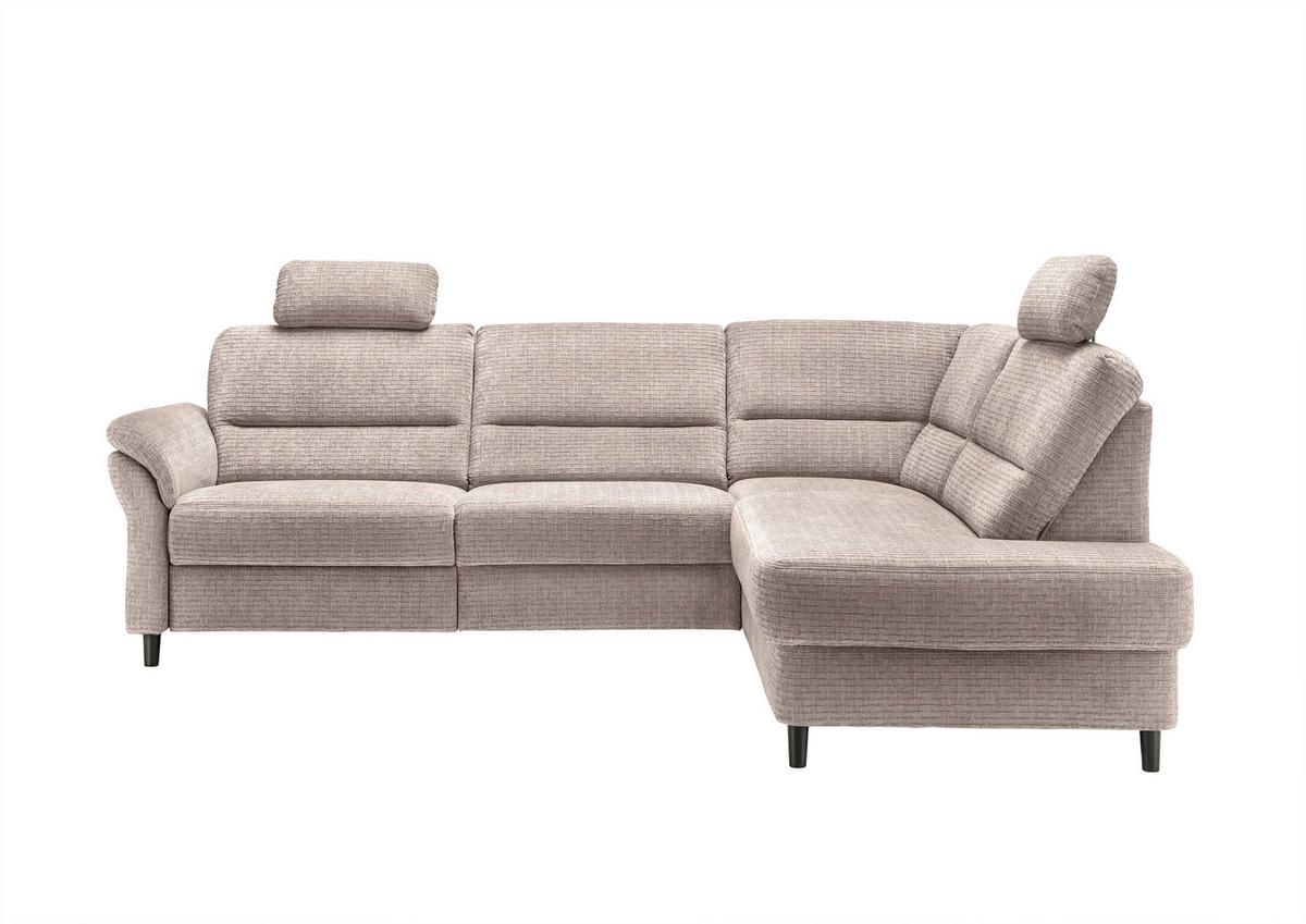 ECKSOFA in Mikrofaser Beige  - Beige/Schwarz, Modern, Holz/Textil (266/190cm) - Livetastic